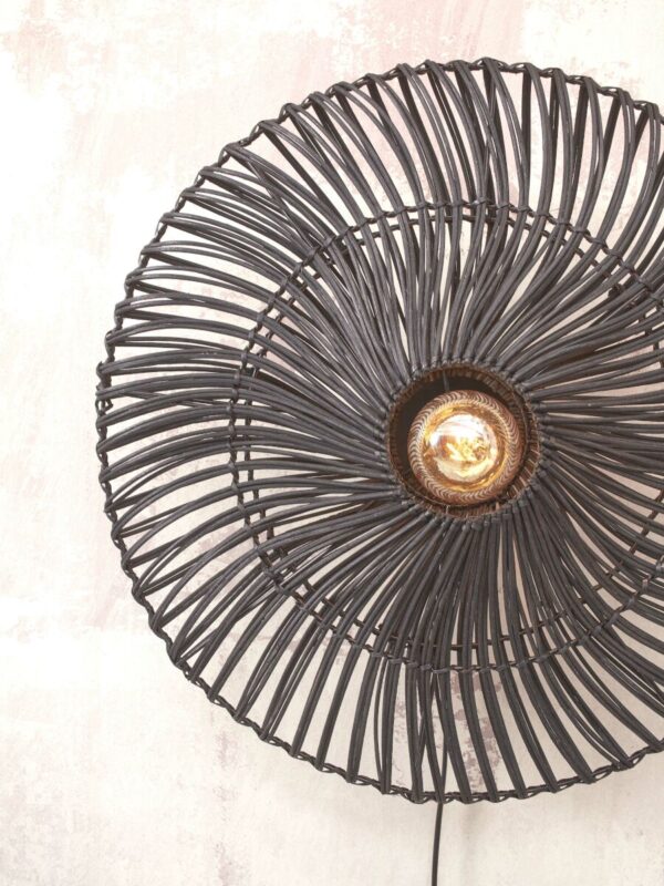 Zwarte rotan wandlamp bohemian metaal GOOD&MOJO Zanzibar - Image 4