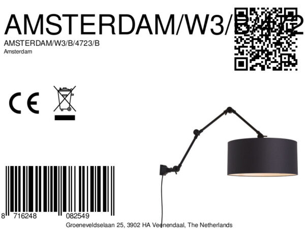 Retro zwarte metalen wandlamp It's About RoMi Amsterdam - Image 9