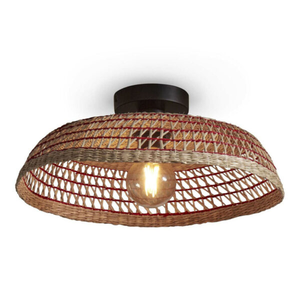 Zeegras plafondlamp koepel naturel/rood GOOD&MOJO Pantanal