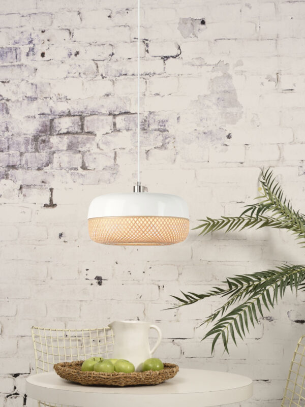 Witte hanglamp plat metaal/bamboe GOOD&MOJO Mekong - Image 6