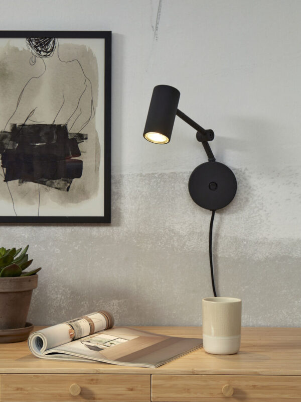 Retro zwarte wandlamp metaal It's About RoMi Montreux - Image 2
