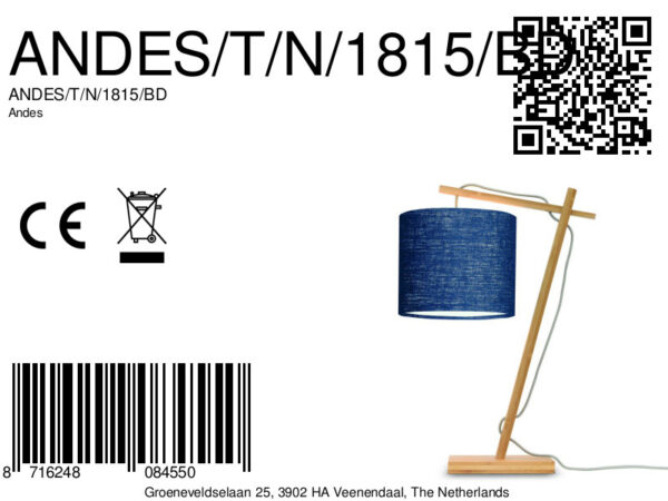Bamboe bohemian blauwe tafellamp GOOD&MOJO Andes - Image 9