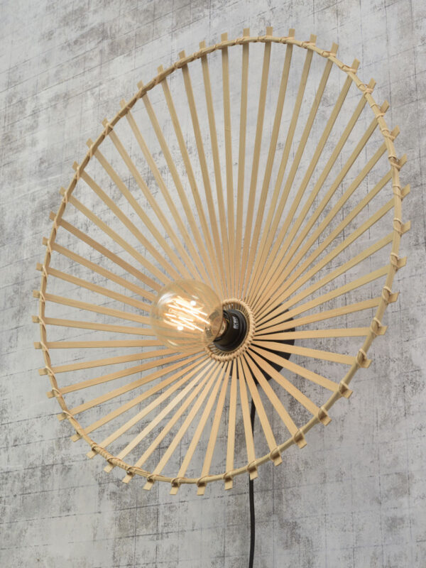 Zwarte-naturel bamboe bohemien wandlamp GOOD&MOJO Bromo - Image 3