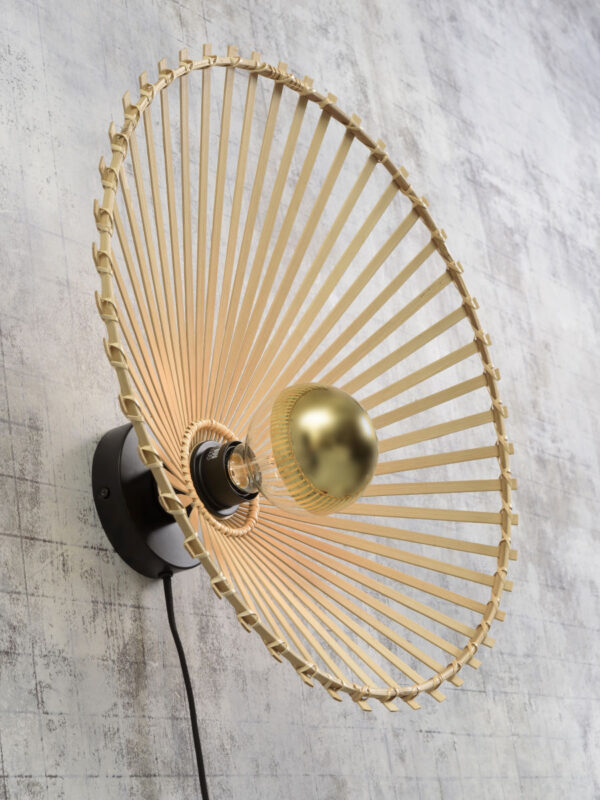 Boheemse zwarte-naturel wandlamp bamboe GOOD&MOJO Bromo - Image 6