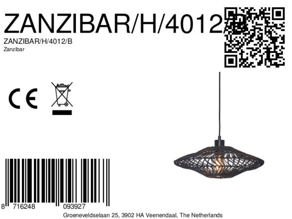 Rotan-metaal bohemian zwarte hanglamp GOOD&MOJO Zanzibar - Image 10