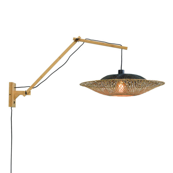 Bamboe wandlamp Boheems naturel zwart GOOD&MOJO Kalimantan