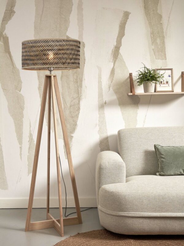 Zwart-naturel bohemien bamboe vloerlamp GOOD&MOJO Java - Image 2