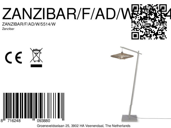 Schotelvormige vloerlamp Boheems wit-bamboe GOOD&MOJO Zanzibar - Image 12