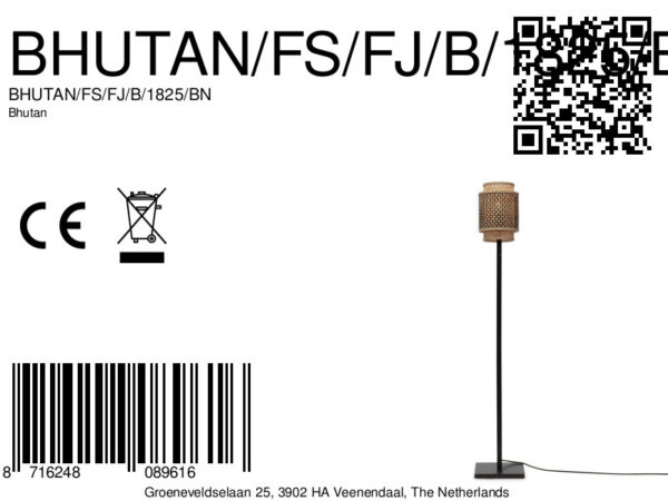 Vloerlamp bohemien bamboe zwart naturel GOOD&MOJO Bhutan - Image 11