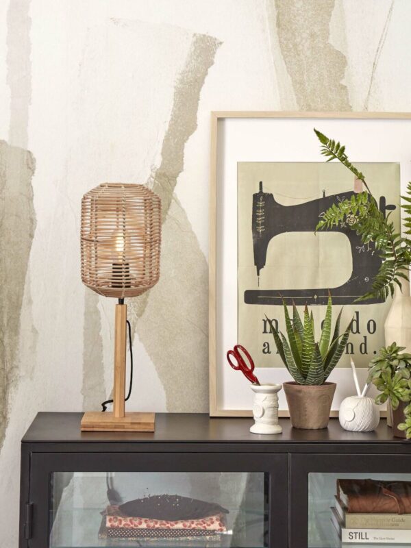 Naturel bohemian bamboe rotan tafellamp GOOD&MOJO Tanami - Image 4