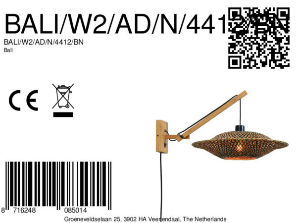 Wandlamp ufo hefboom naturel GOOD&MOJO Bali - Image 11