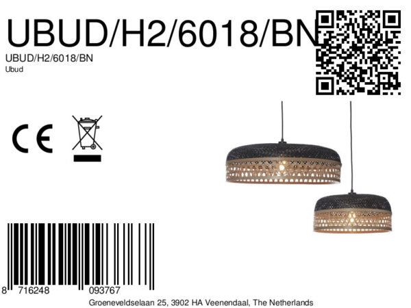 Zwart naturel bamboe hanglamp Boheems GOOD&MOJO Ubud - Image 12