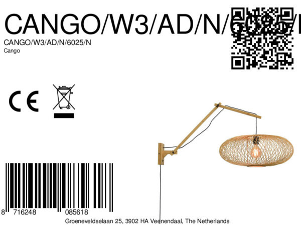 Naturel-naturel wandlamp gevlochten GOOD&MOJO Cango - Image 11