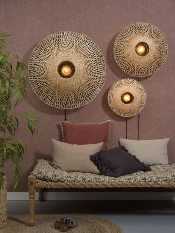 Zwart naturel bohemien wandlamp rond GOOD&MOJO Kalimantan - Image 9