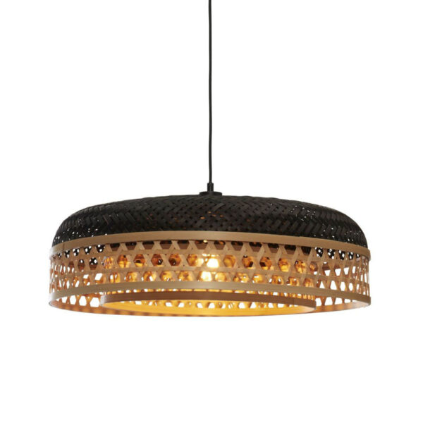 Zwart-naturel bamboe metaal bohemien hanglamp GOOD&MOJO Ubud