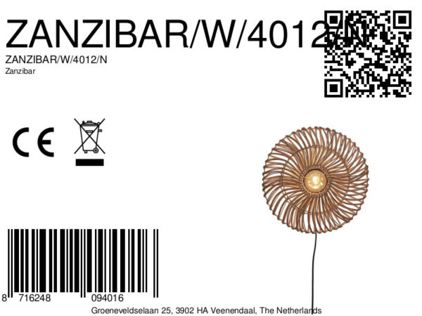 Naturel rotan metalen bohemian wandlamp GOOD&MOJO Zanzibar - Image 12