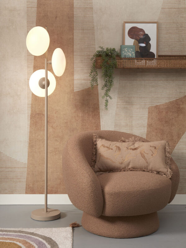 Grijze-glazen Scandinavische vloerlamp metaal It's About RoMi Sapporo - Image 5