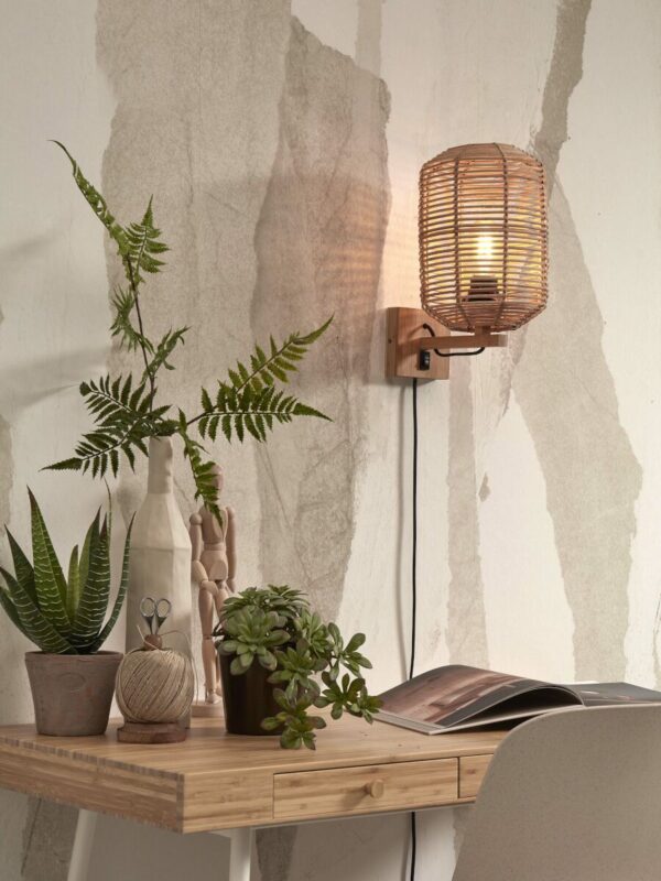 Rotan metaal wandlamp bohemian naturel GOOD&MOJO Tanami - Image 2
