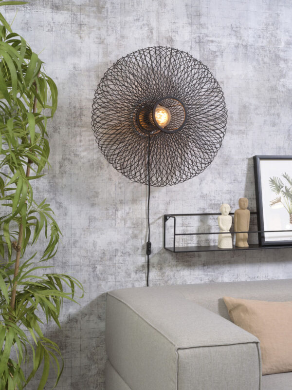 Wandlamp zwart bohemien bamboe GOOD&MOJO Cango - Image 2