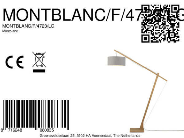 Scandinavische grijze linnen vloerlamp GOOD&MOJO Montblanc - Image 13