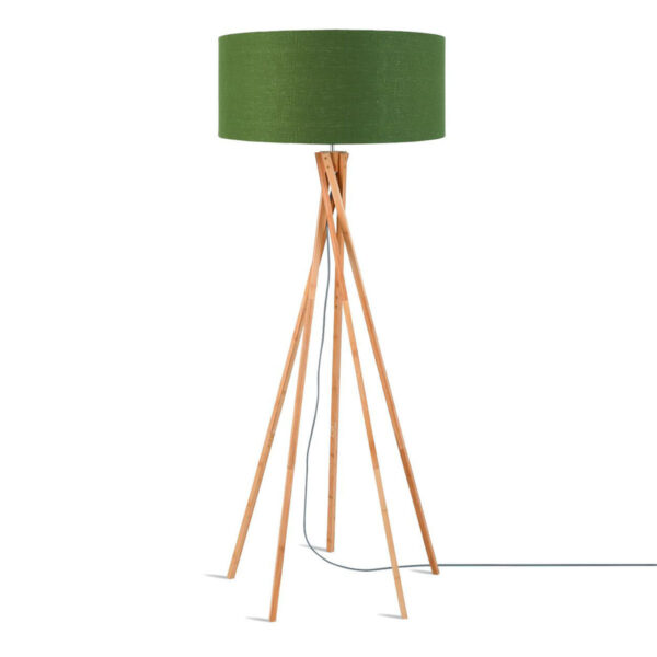 Bohemian vloerlamp groen linnen bamboe GOOD&MOJO Kilimanjaro