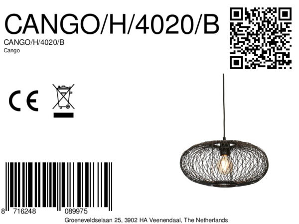 Metalen bamboe hanglamp boheems zwart GOOD&MOJO Cango - Image 11
