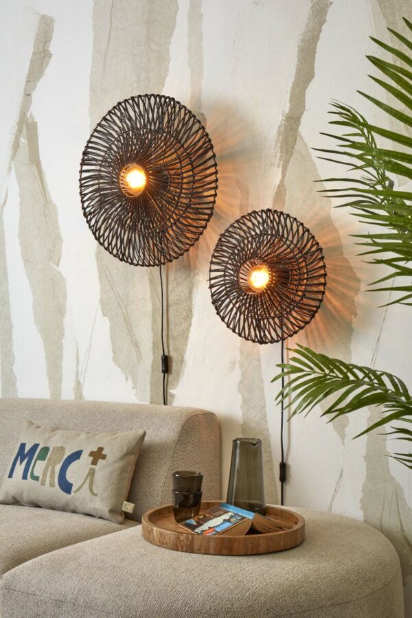 Zwarte rotan wandlamp bohemian metaal GOOD&MOJO Zanzibar - Image 5