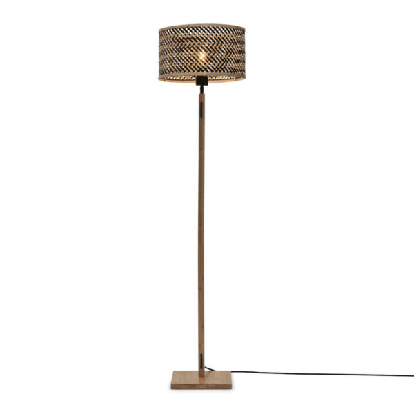Boheems zwart naturel vloerlamp rond GOOD&MOJO Java