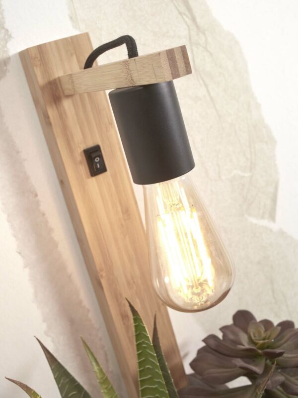 Landelijke wandlamp naturel bamboe GOOD&MOJO Flores - Image 4