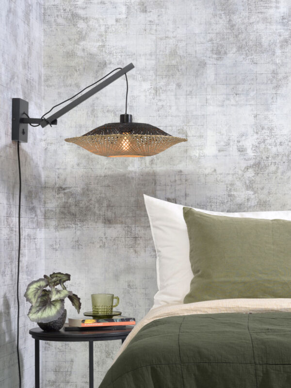 Wandlamp bohemian schotelvorm naturel zwart GOOD&MOJO Kalimantan - Image 5