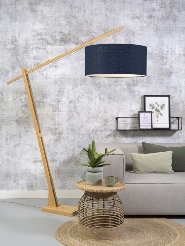 Blauwe linnen Scandinavische vloerlamp GOOD&MOJO Montblanc - Image 2