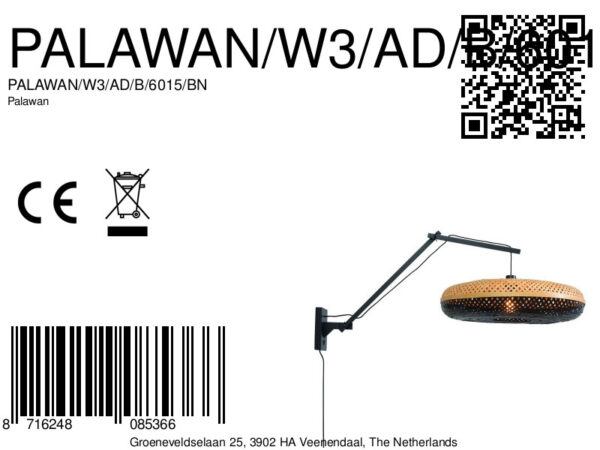 Bamboe zwarte wandlamp rond boheems GOOD&MOJO Palawan - Image 10