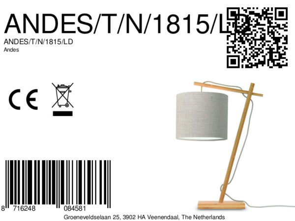 Linnen tafellamp bohemian grijs GOOD&MOJO Andes - Image 9