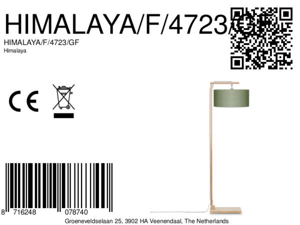 Bamboe vloerlamp groen linnen Scandinavisch GOOD&MOJO Himalaya - Image 8