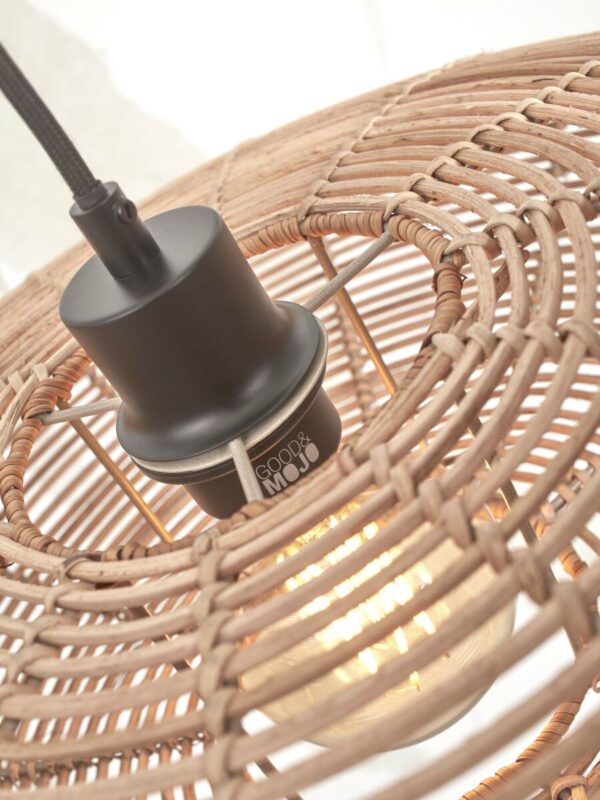 Bohemian schotelvormige vloerlamp naturel rotan GOOD&MOJO Tanami - Image 3