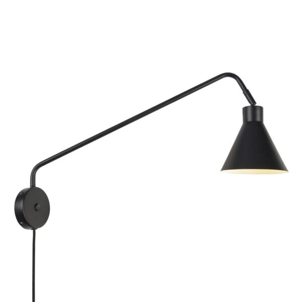 Trechterkap wandlamp zwart retro It's About RoMi Lyon