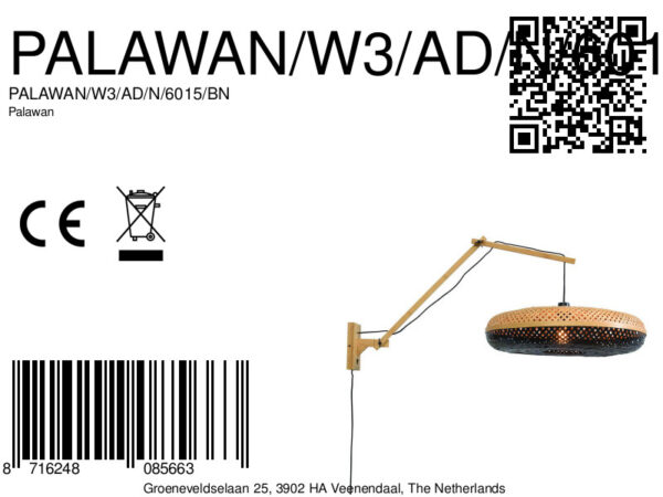 Bamboe naturel zwarte wandlamp boheems GOOD&MOJO Palawan - Image 10