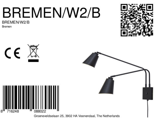 2-lichts wandlamp draai-/kantelbaar zwart It's About RoMi Bremen - Image 11