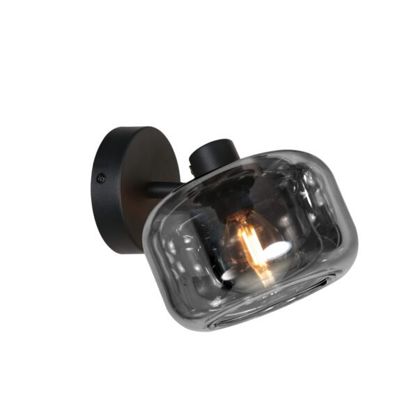 Rookglas wand-/ plafondspot zwart Mexlite Tenebris
