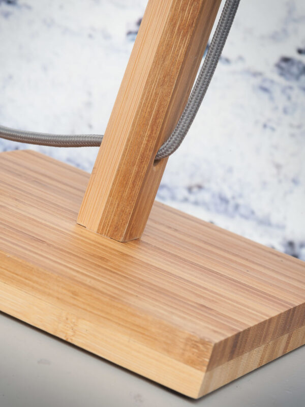 Scandinavische groene tafellamp linnen bamboe GOOD&MOJO Fuji - Image 3