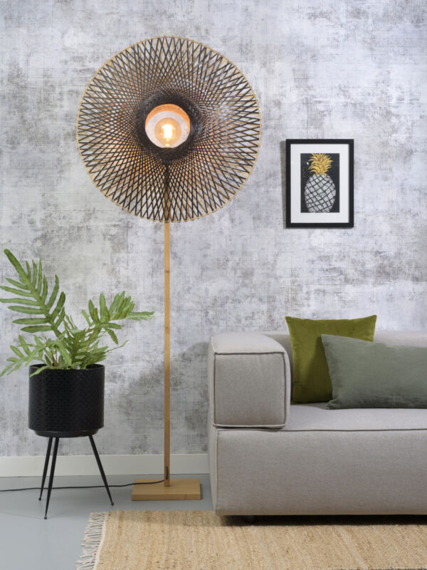 Vloerlamp bohemian bamboe naturel zwart GOOD&MOJO Kalimantan - Image 2
