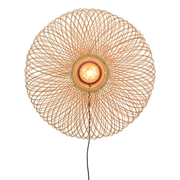 Naturel-zwarte bohemien bamboe wandlamp GOOD&MOJO Cango