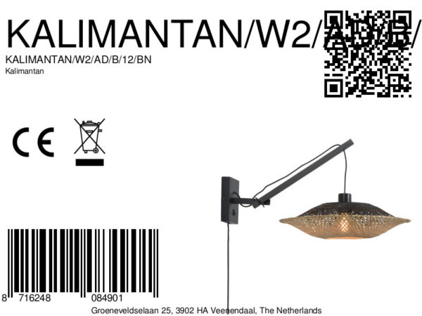 Wandlamp bohemian schotelvorm naturel zwart GOOD&MOJO Kalimantan - Image 11
