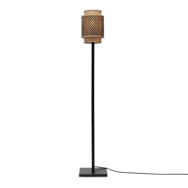 Vloerlamp bohemien bamboe zwart naturel GOOD&MOJO Bhutan