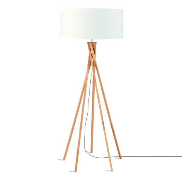 Witte vloerlamp Boheems bamboe linnen GOOD&MOJO Kilimanjaro