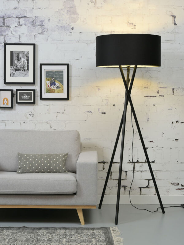 Metalen moderne vloerlamp zwart katoen It's About RoMi Hampton - Image 2
