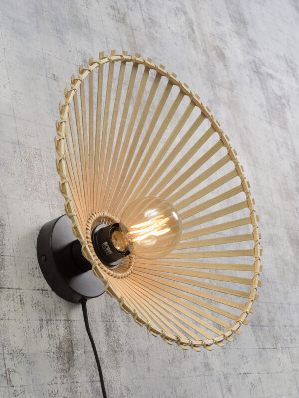 Wandlamp rond naturel-bamboe bohemian GOOD&MOJO Bromo - Image 3
