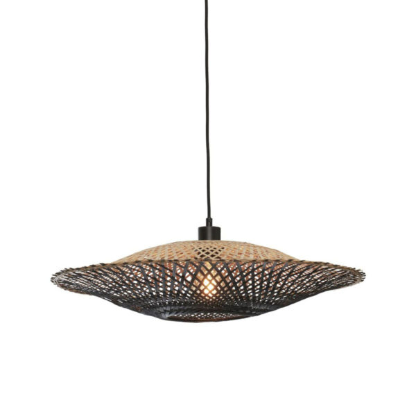 Bamboe hanglamp naturel/zwart schotelvorm M GOOD&MOJO Kalimantan