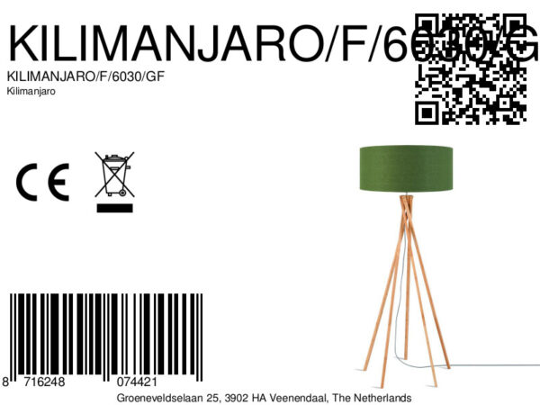 Bohemian vloerlamp groen linnen bamboe GOOD&MOJO Kilimanjaro - Image 6
