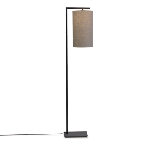 Metaal/linnen vloerlamp cilinderkap donkergrijs It's About RoMi Boston